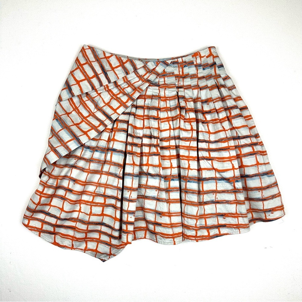Maeve Anthropologie Asymmetrical‎ Pleated Skirt Plaid Summer
